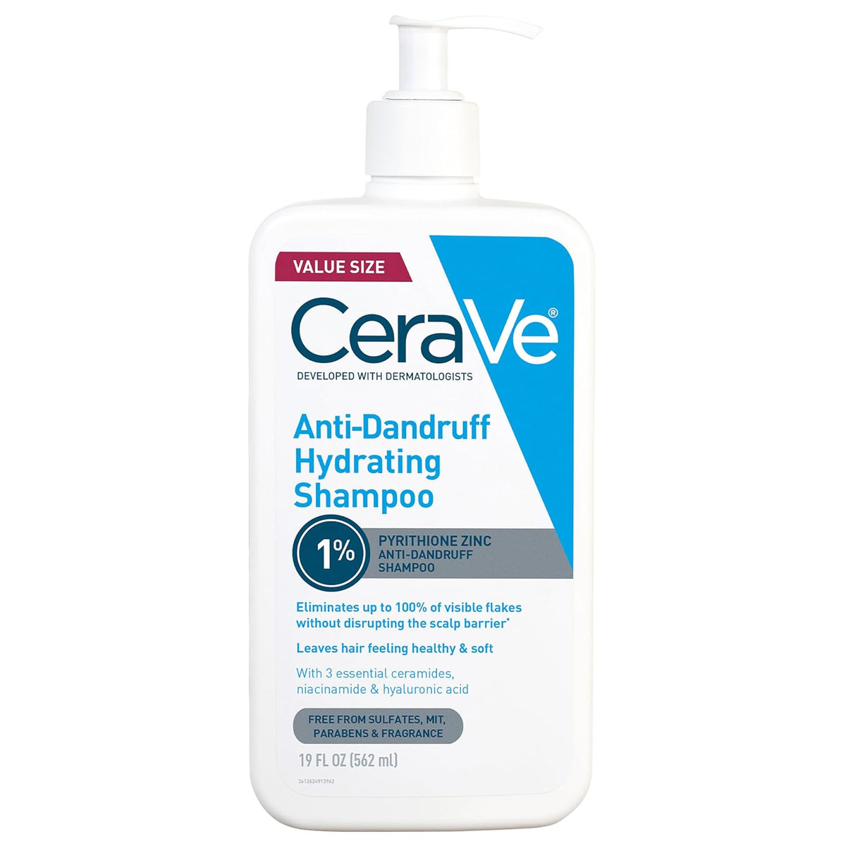 CeraVe Hydrating Anti Dandruff Shampoo. Itchy Scalp Treatment. 12oz | Helps Eliminate Flakes with 1% Pyrithione Zinc. Hyaluronic Acid. Niacinamide and Ceramides In Sulfate Free Formula