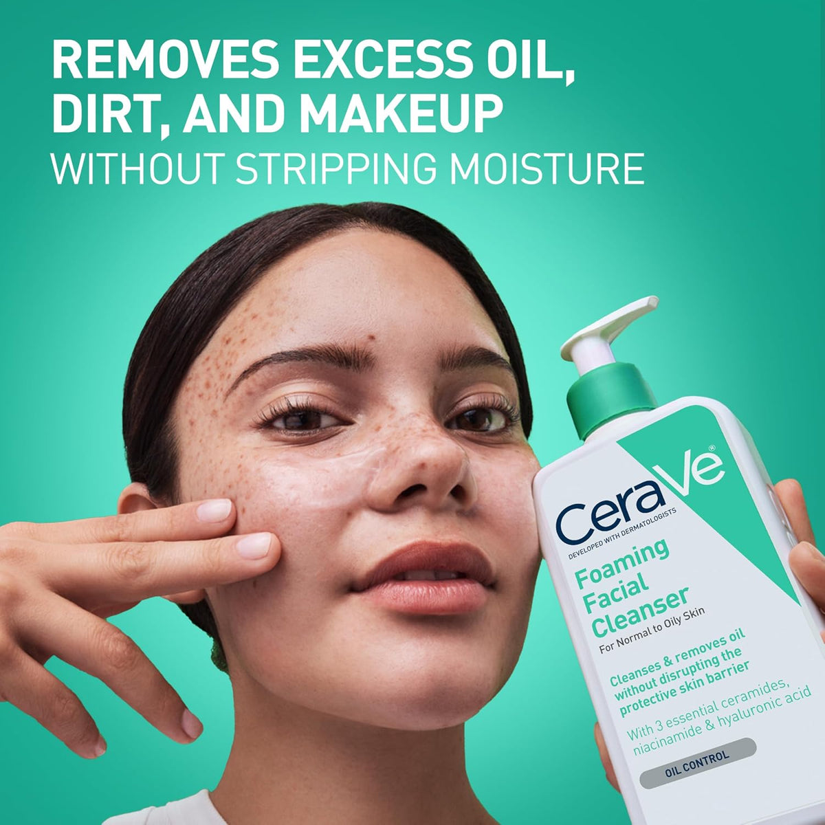 CeraVe Foaming Facial Cleanser. Face Wash for Oily Skin. 12fl oz | Cleanses Oily Skin without Stripping. with Hyaluronic Acid and Niacinamide In a Fragrance-Free Formula For Daily Cleansing