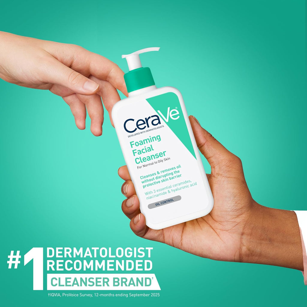 CeraVe Foaming Facial Cleanser. Face Wash for Oily Skin. 16fl oz | Skin Care with Hyaluronic Acid & Niacinamide. Makeup Remover. Daily Face Wash For Men & Women. Fragrance Free. Oil Control